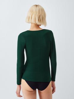 John Lewis Long Sleeve Thermal Top - view 2, Dark Green
