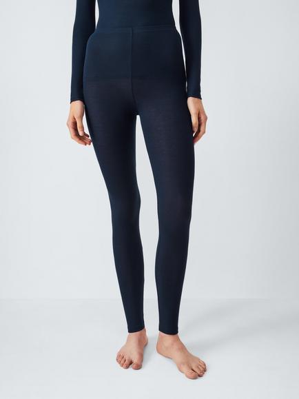 John Lewis Heat Generating Ribbed Thermal Leggings, Dark Sapphire, Dark Sapphire