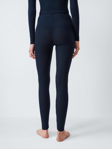 John Lewis Heat Generating Ribbed Thermal Leggings, Dark Sapphire - view 2, Dark Sapphire