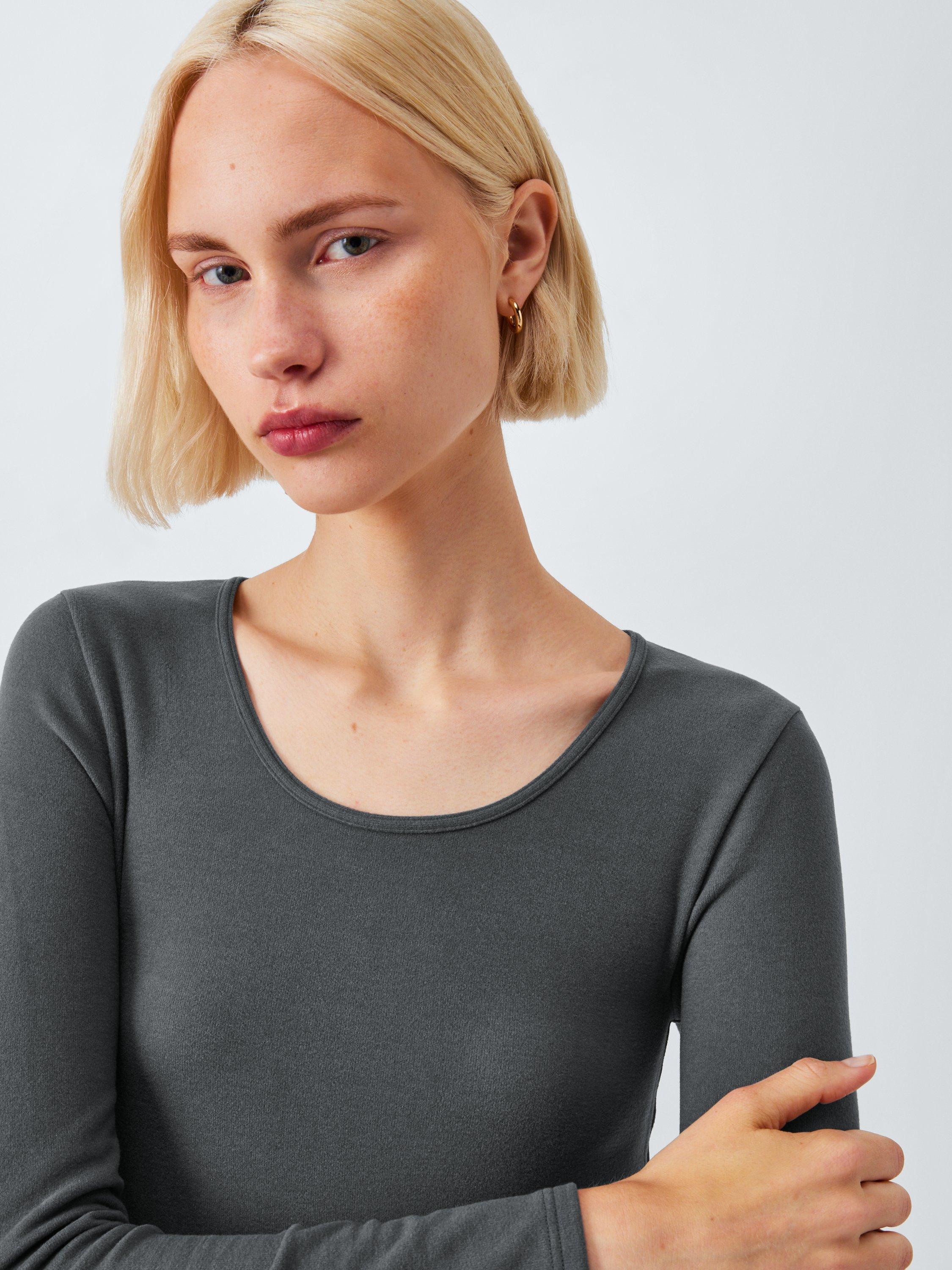Product image 5 of 6, which shows John Lewis Long Sleeve Thermal Top, Graphite, 8-10