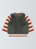 John Lewis Baby Stripe Long Sleeve Top and Gilet Set, Multi