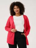 KAFFE Curve Farsia Open Neck Cardigan, Raspberry