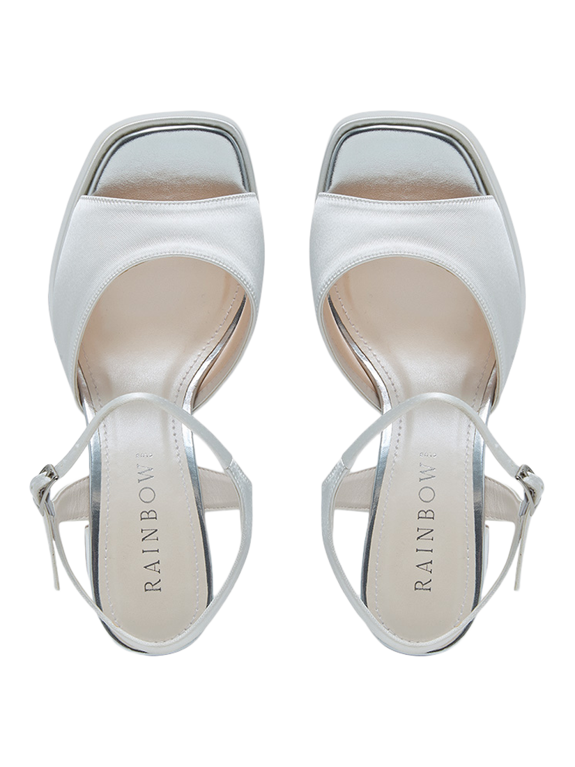 Product image 4 of 11, which shows Rainbow Club Nora Platform Wedding Sandals, Ivory, 3S