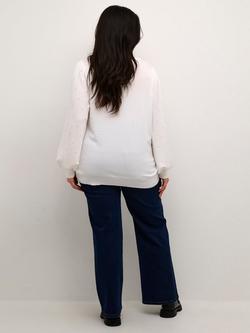 KAFFE Curve Karena Pearl Sleeve Jumper, Chalk - view 2, Chalk