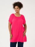KAFFE Curve Ami Short Sleeve Tunic, Mid Pink
