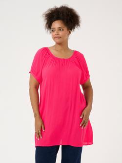 KAFFE Curve Ami Short Sleeve Tunic, Mid Pink
