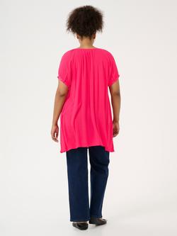 KAFFE Curve Ami Short Sleeve Tunic - view 2, Mid Pink