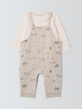 John Lewis Baby Farm Dungarees and Long Sleeve Top Set, Multi