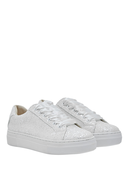 Rainbow Club Aphaea Glitter Wedding Trainers, Ivory - view 2, Ivory