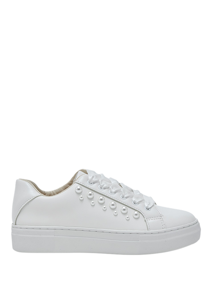 Rainbow Club Aphaea Pearl Detail Wedding Trainers, Ivory, Ivory