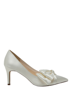 Rainbow Club Arabella Mid Bow Detail Bridal Court Shoes, Ivory, Ivory