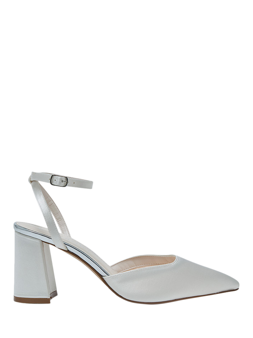 Rainbow Club Aria Flared Heel Wedding Court Shoes, Ivory