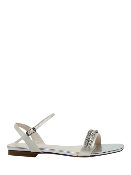 Rainbow Club Freya Flat Sparkly Wedding Sandals, Ivory, Ivory