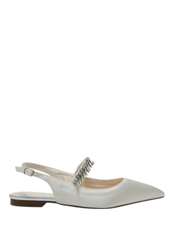 Rainbow Club Freya Flat Wide Fit Wedding Slingbacks, Ivory, Ivory