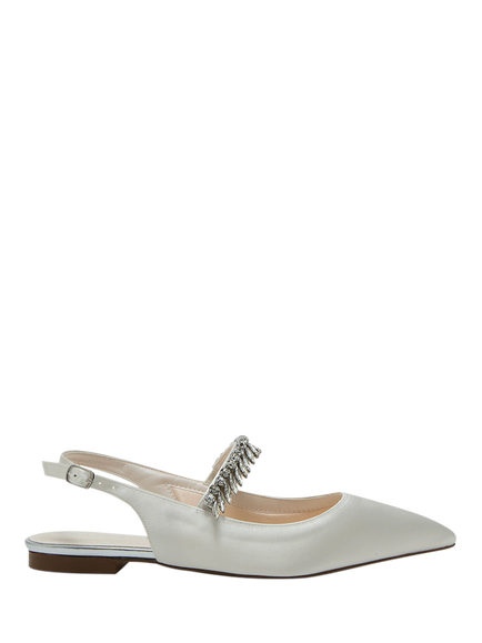 Rainbow Club Freya Flat Wide Fit Wedding Slingbacks, Ivory, Ivory