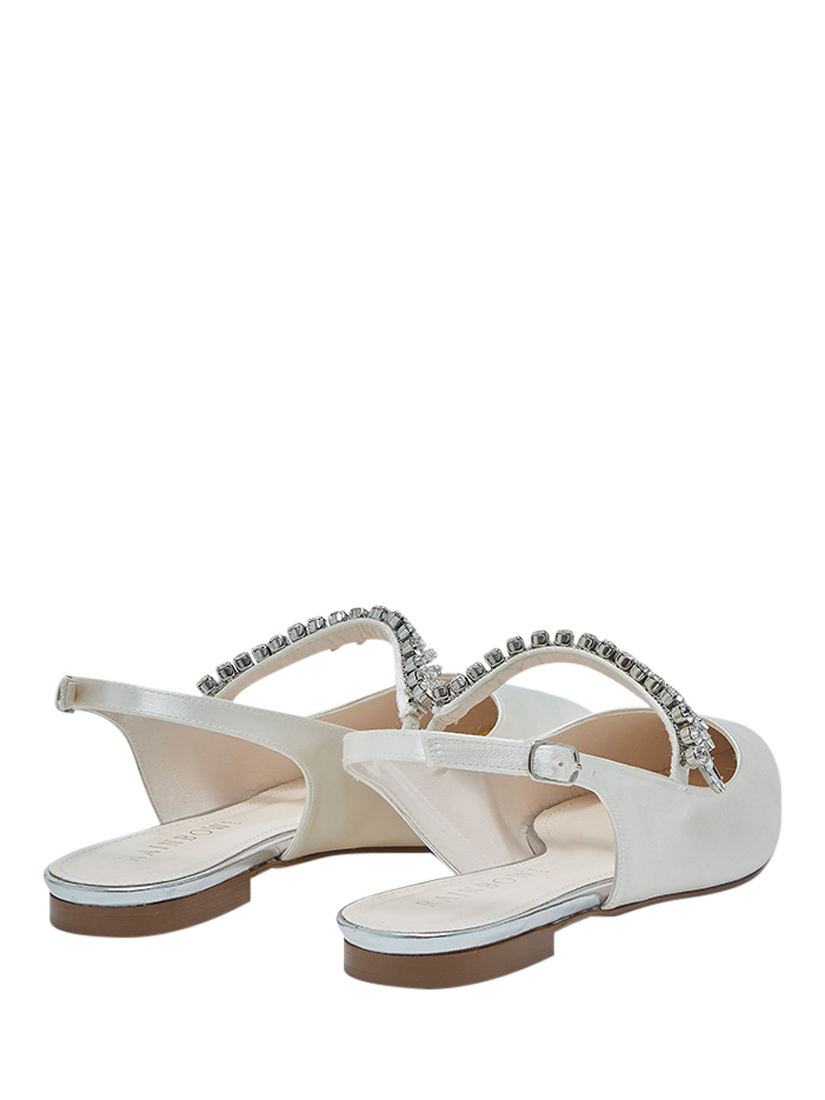 Product image 3 of 4, which shows Rainbow Club Freya Flat Wide Fit Wedding Slingbacks, Ivory, 4S
