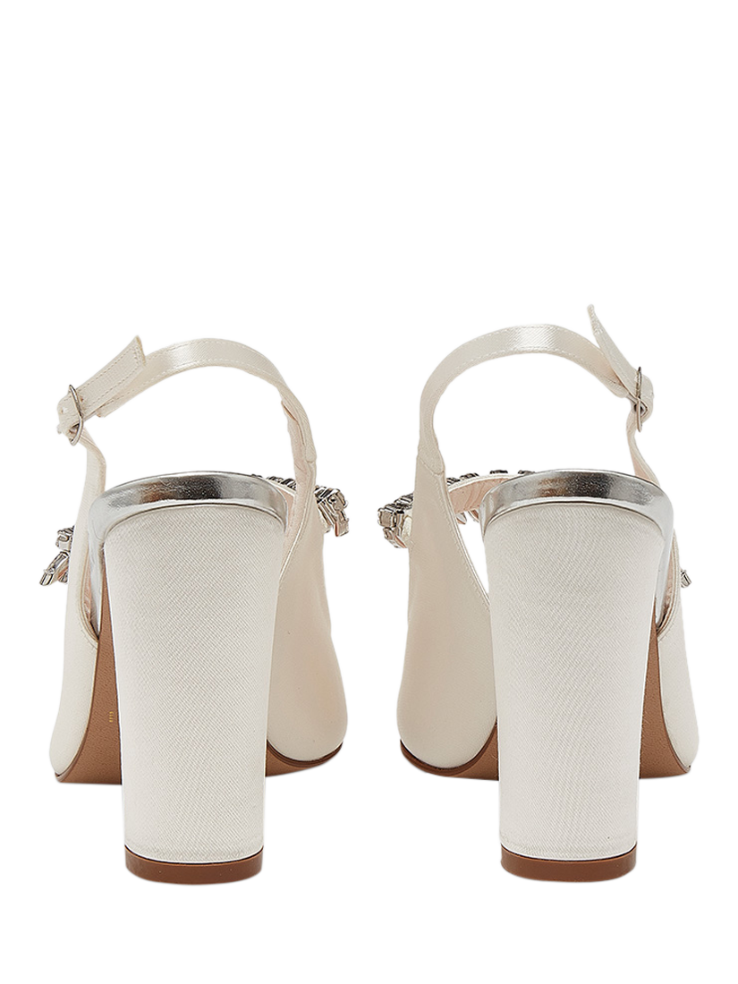 Product image 3 of 4, which shows Rainbow Club Freya Wide Fit Sparkly Slingbacks, Ivory, 3S