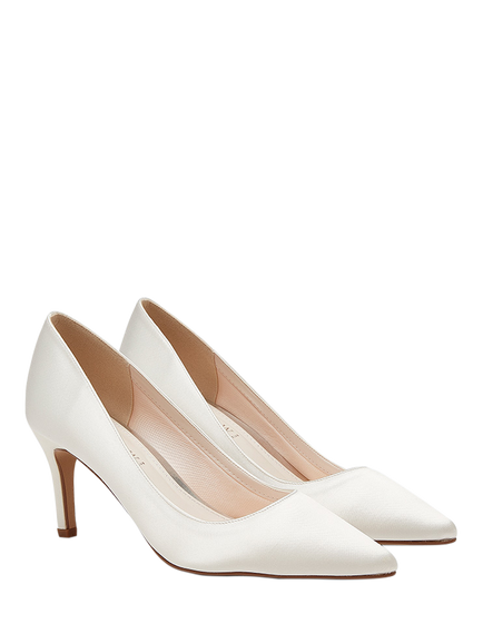 Rainbow Club Morgan II Wide Fit Wedding Court Shoes, Ivory - view 2, Ivory