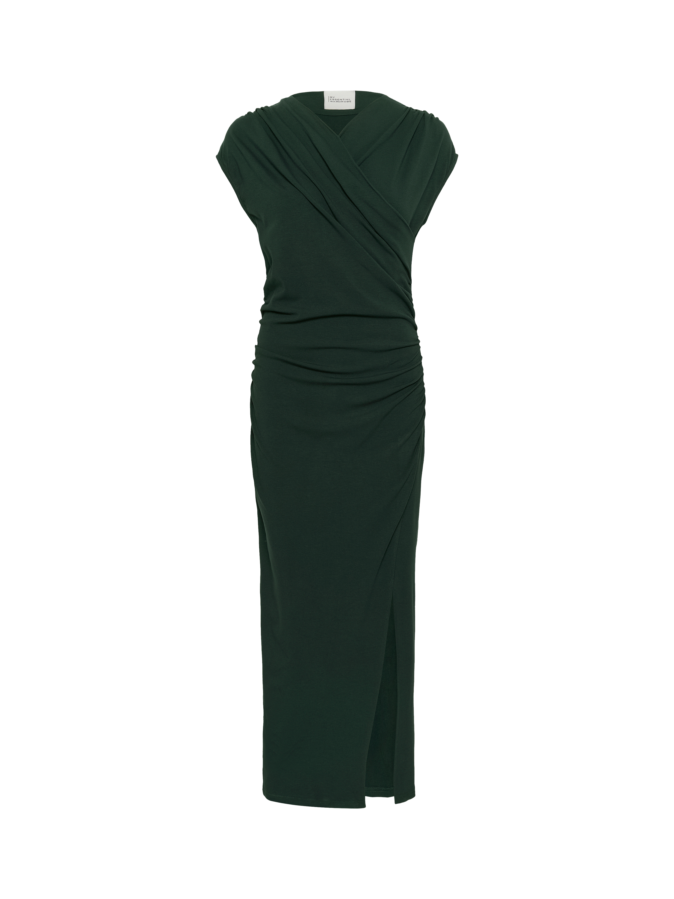 Product image 4 of 5, which shows MY ESSENTIAL WARDROBE Nupti Slim Fit Jersey Midi Dress, Forest Night, XS