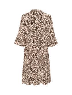 Saint Tropez Eda Leopard Tiered Midi Dress, Creme/Multi - view 2, Creme/Multi