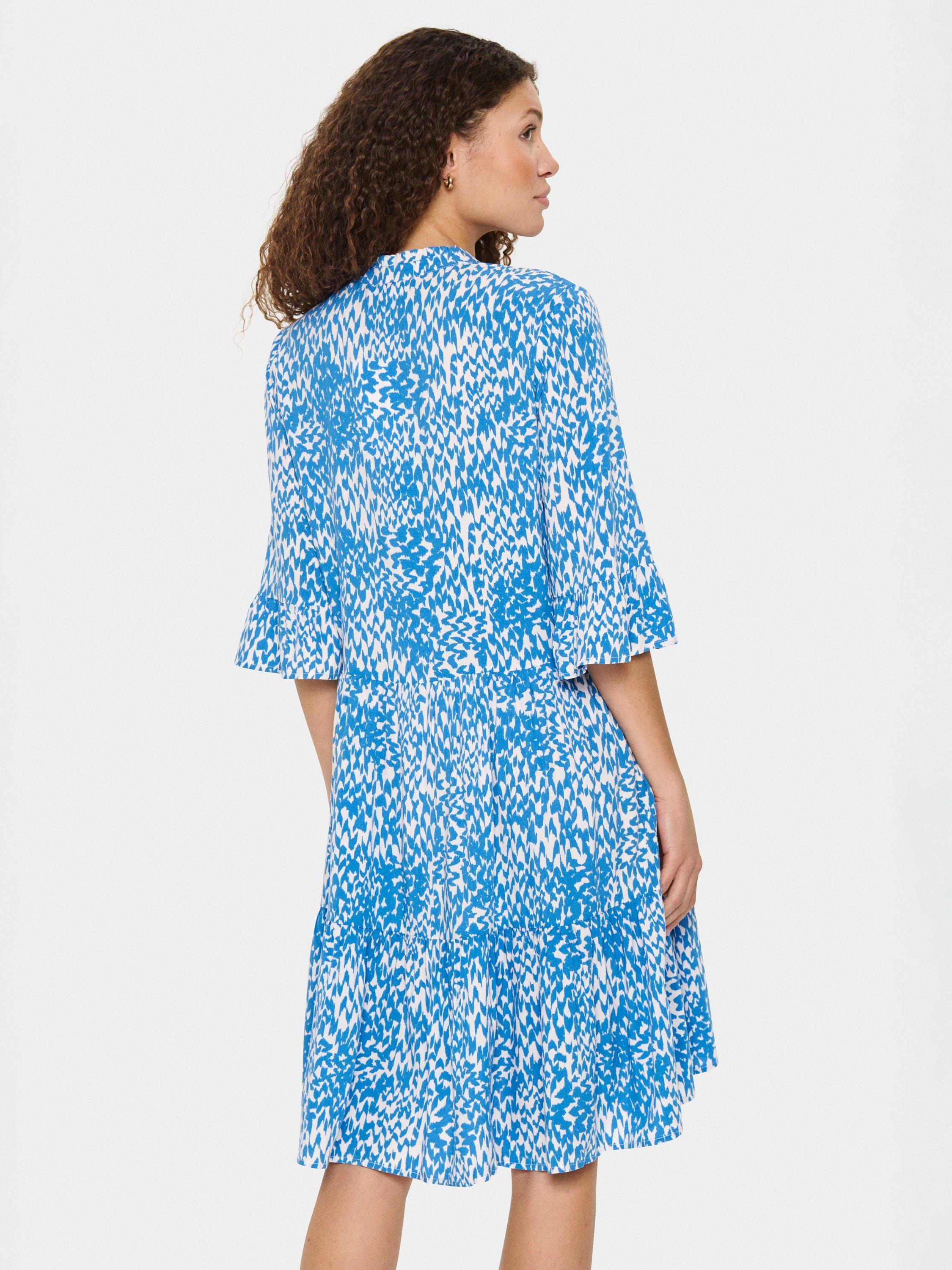 Product image 2 of 6, which shows Saint Tropez Eda Tiered Midi Dress, Blue/Multi, XS
