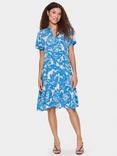 Saint Tropez Eda Floral A-Line Knee Length Dress, Blue/Multi