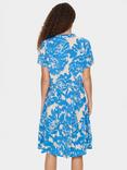 Saint Tropez Eda Floral A-Line Knee Length Dress, Blue/Multi