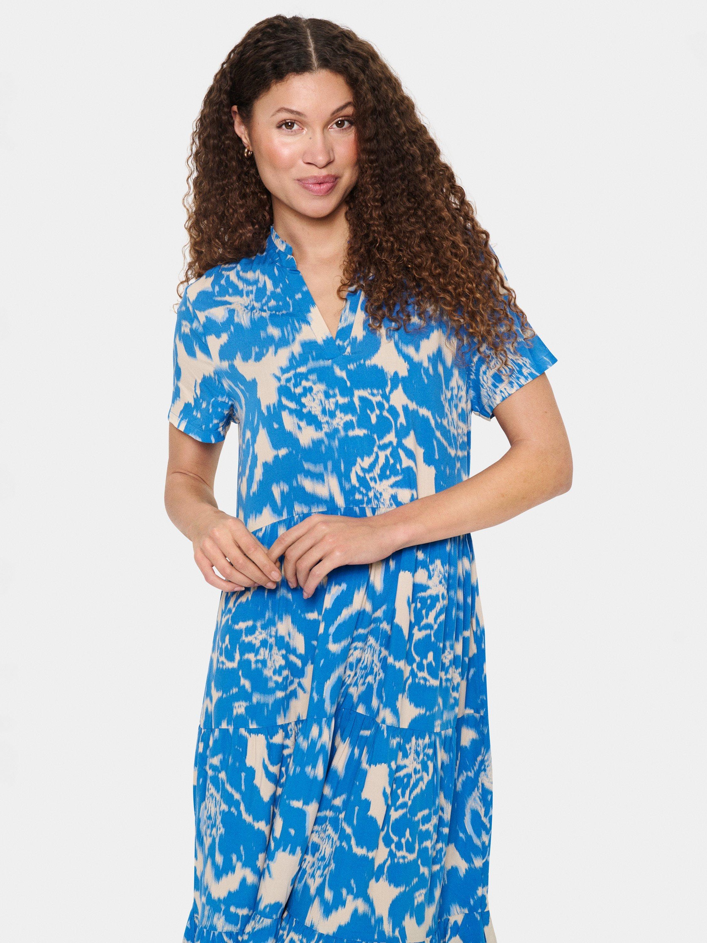 Product image 3 of 3, which shows Saint Tropez Eda Floral A-Line Midi Dress, Blue/Multi, M