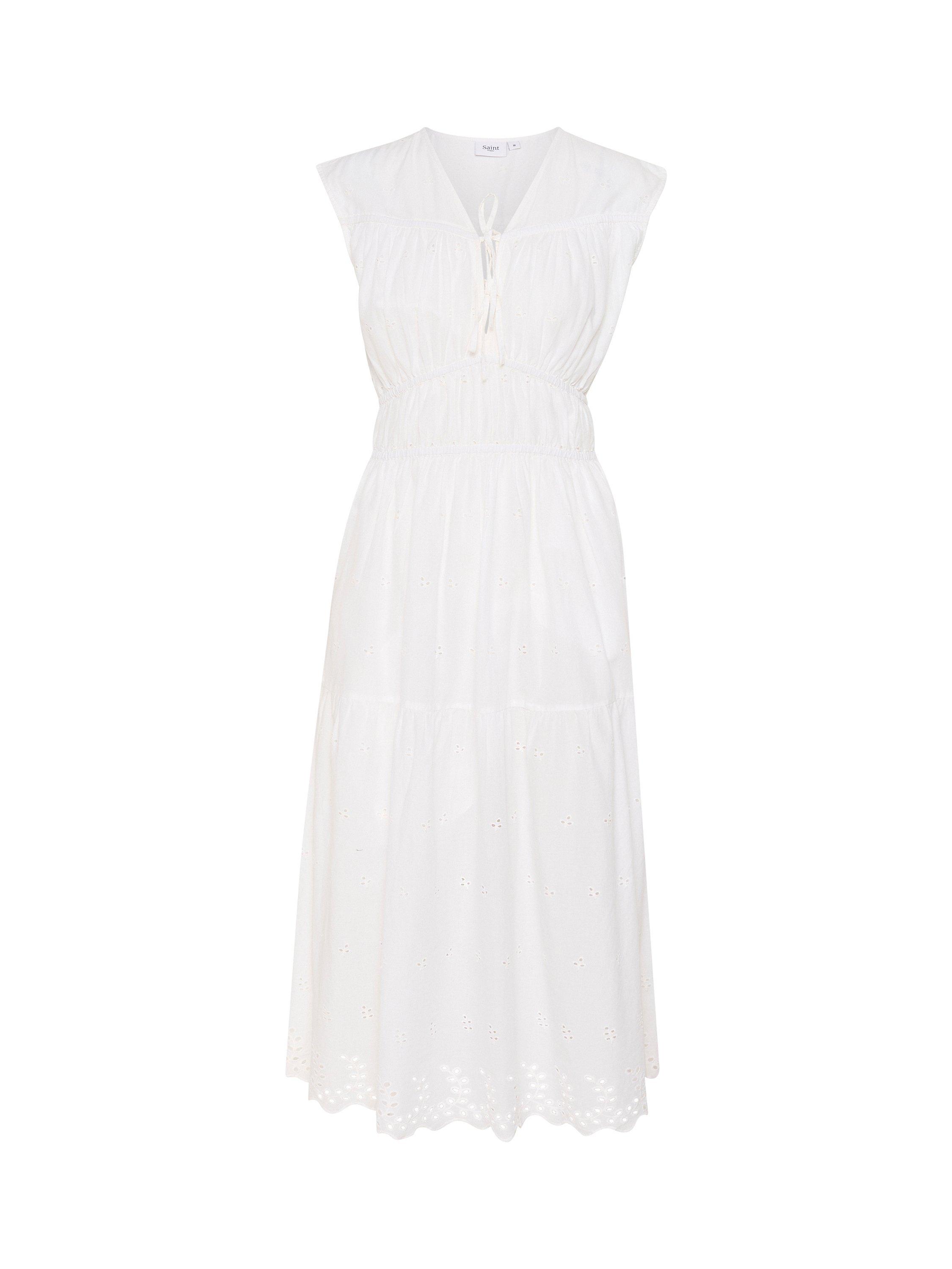 Saint Tropez Kaita Cotton A-Line Midi Dress, Bright White