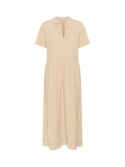 Saint Tropez Kalinda Cotton Tie Neck A-Line Midi Dress, Irish Cream