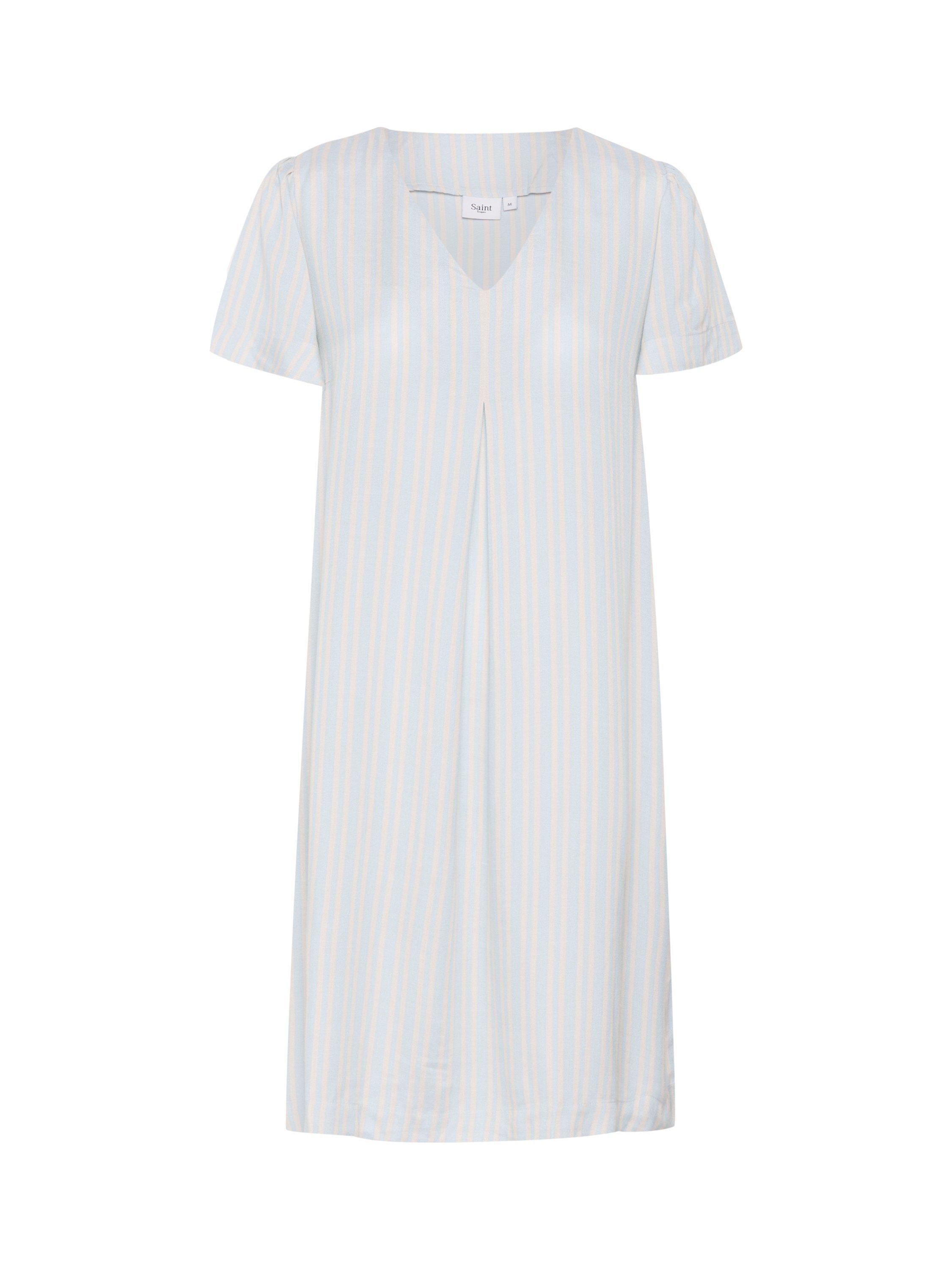 Product image 5 of 6, which shows Saint Tropez Katha Stripe V-Neck Dress, Blue Fog/Multi, XS