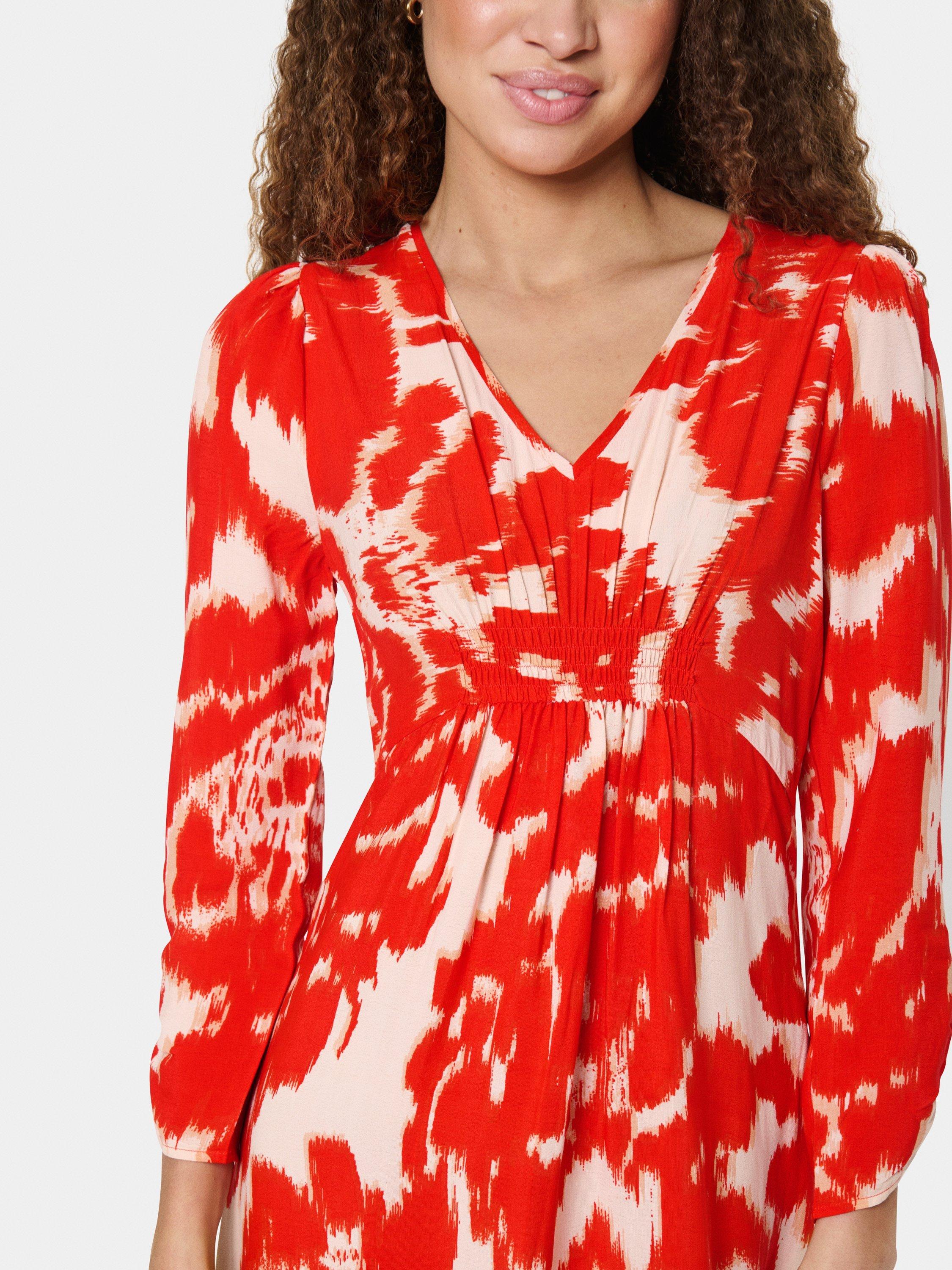 Product image 3 of 5, which shows Saint Tropez Khloe Floral A-Line Midi Dress, Red/Multi, S