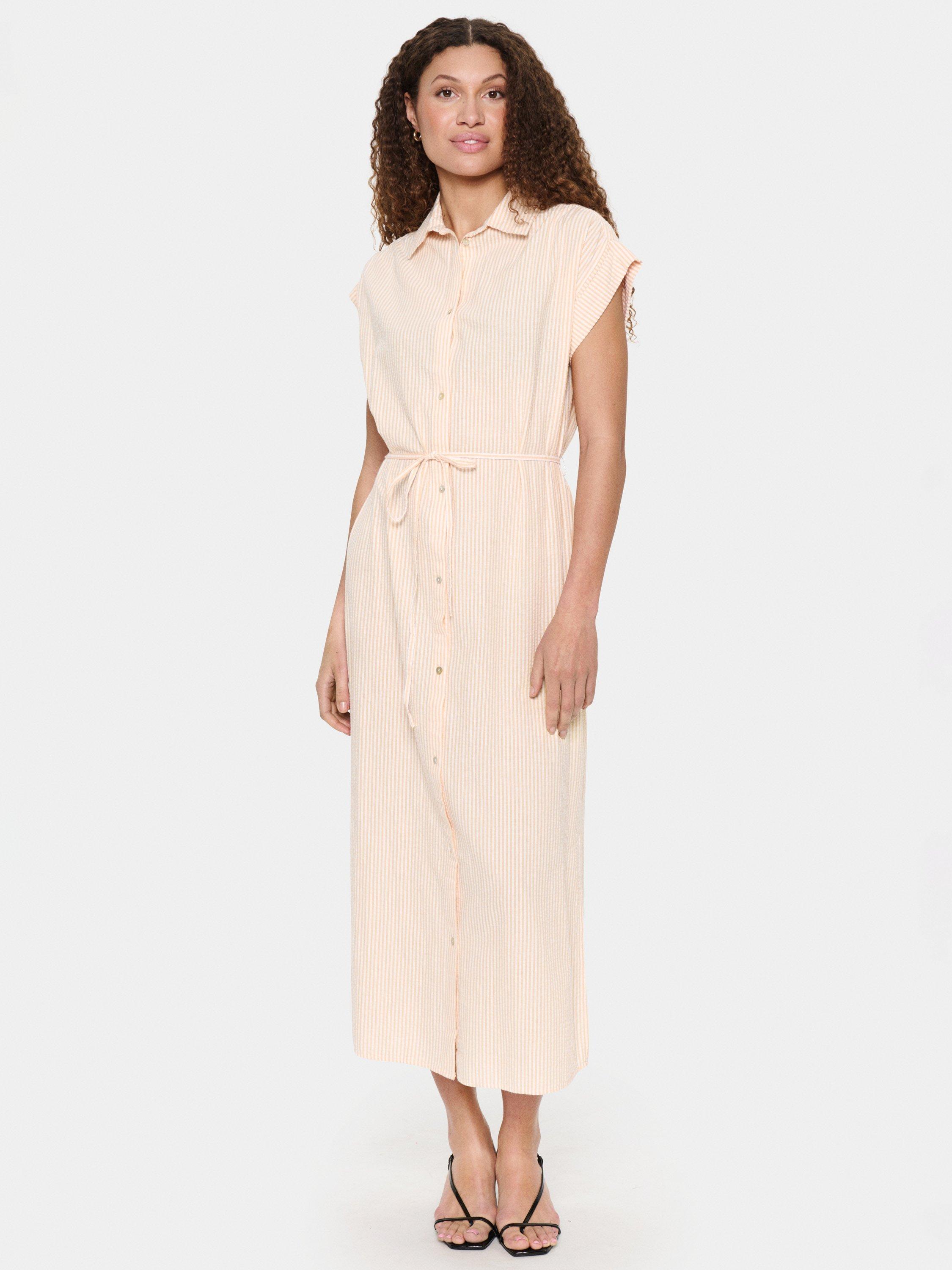 saint tropez shirt dress St. Tropez Shirt Dress, Blue / White Stripes