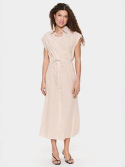 Saint Tropez Kira Stripe Shirt Midi Dress, Brown Sugar