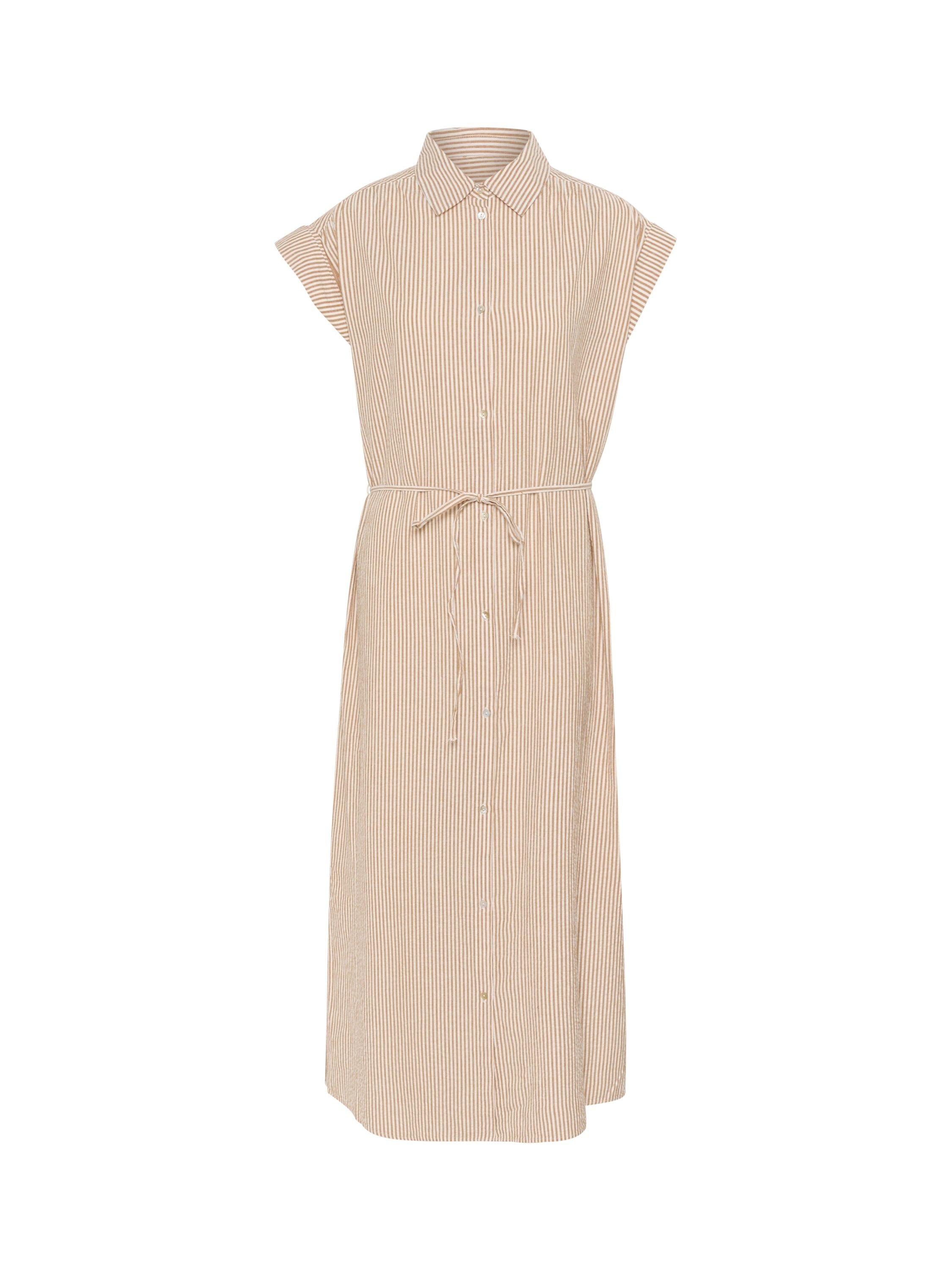 Product image 5 of 6, which shows Saint Tropez Kira Stripe Shirt Midi Dress, Brown Sugar, S