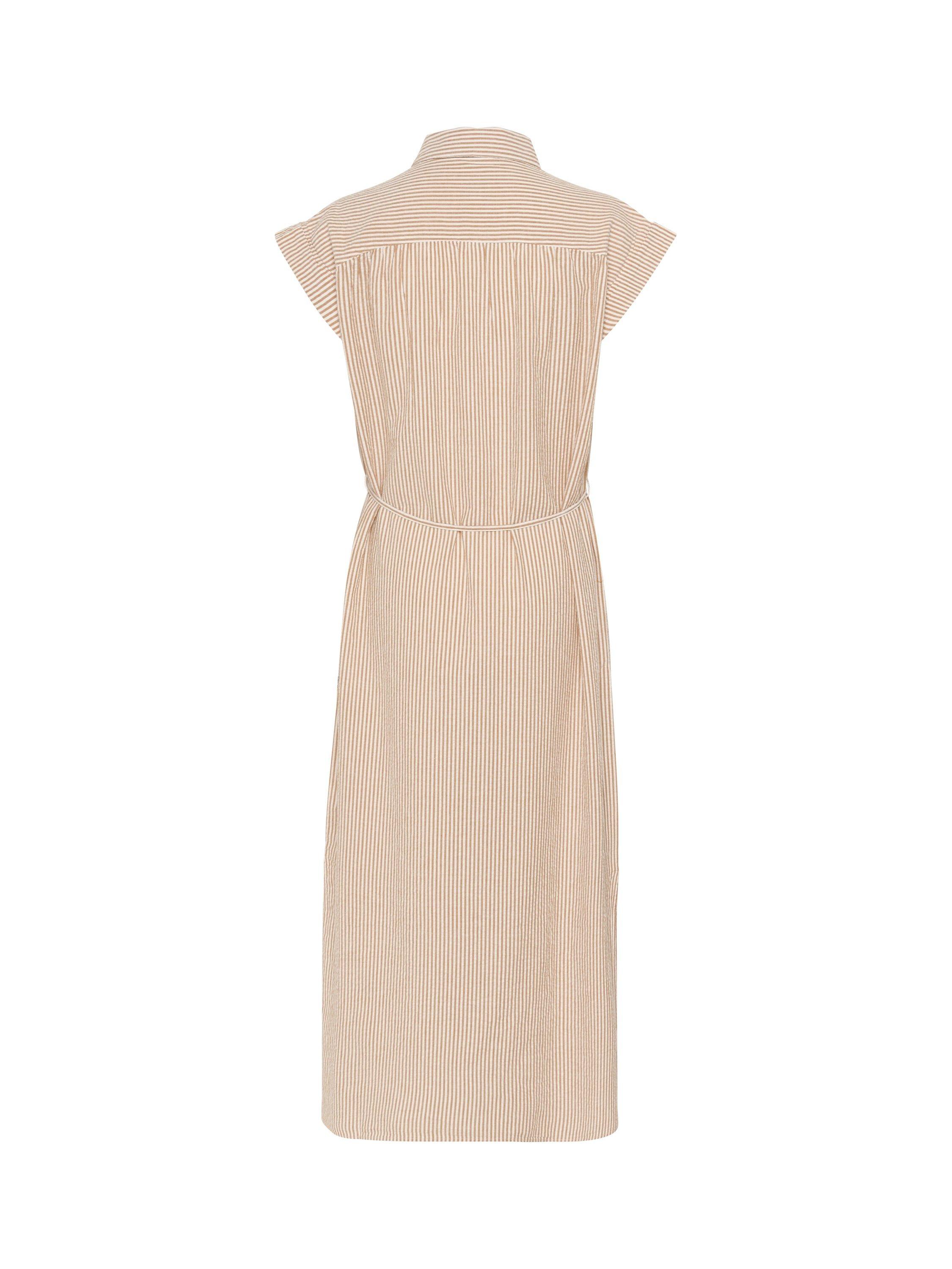 Product image 6 of 6, which shows Saint Tropez Kira Stripe Shirt Midi Dress, Brown Sugar, S