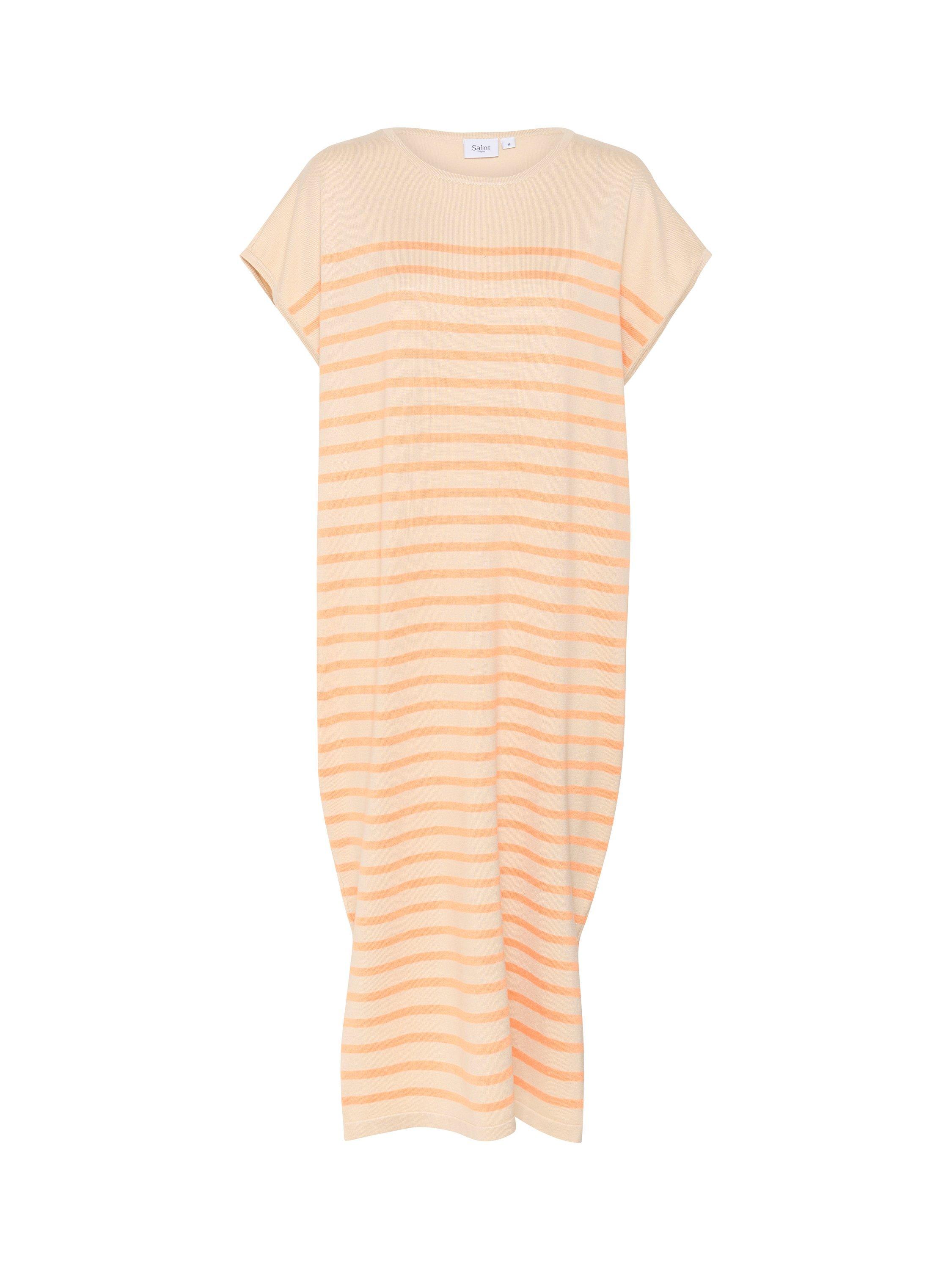 Product image 1 of 3, which shows Saint Tropez Mila Stripe Midi Dress, Fog Orange/Multi, XS