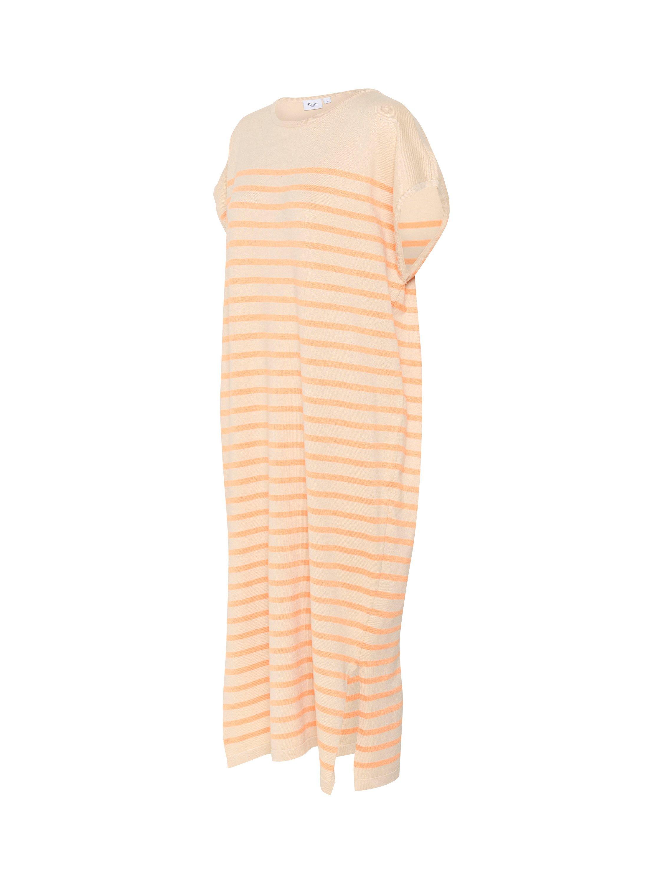 Product image 2 of 3, which shows Saint Tropez Mila Stripe Midi Dress, Fog Orange/Multi, XS