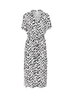 Saint Tropez Vega Monochrome Strokes Midi Dress, Black/Multi, Black/Multi