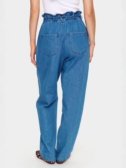 Saint Tropez Kayo Ruffle Waist Straight Jeans, Blue - view 2, Blue