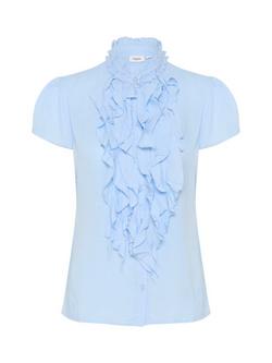 Saint Tropez Elli Ruffle Top, Chambray Blue