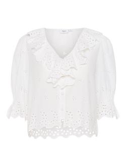 Saint Tropez Kaita Cotton Embroidered Shirt, Bright White, Bright White