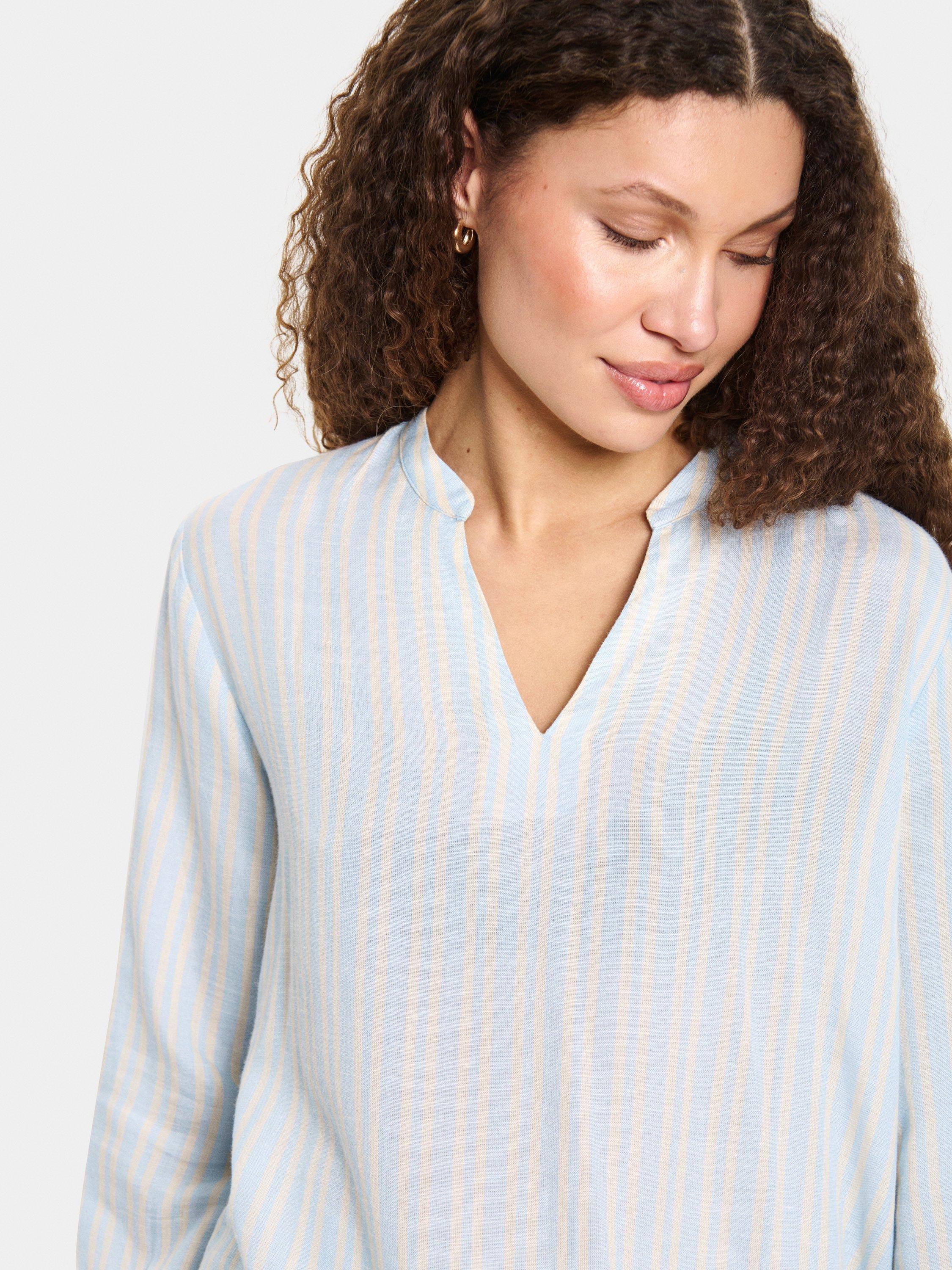 Product image 4 of 6, which shows Saint Tropez Katha Stripe Top, Blue Fog/Multi, XS