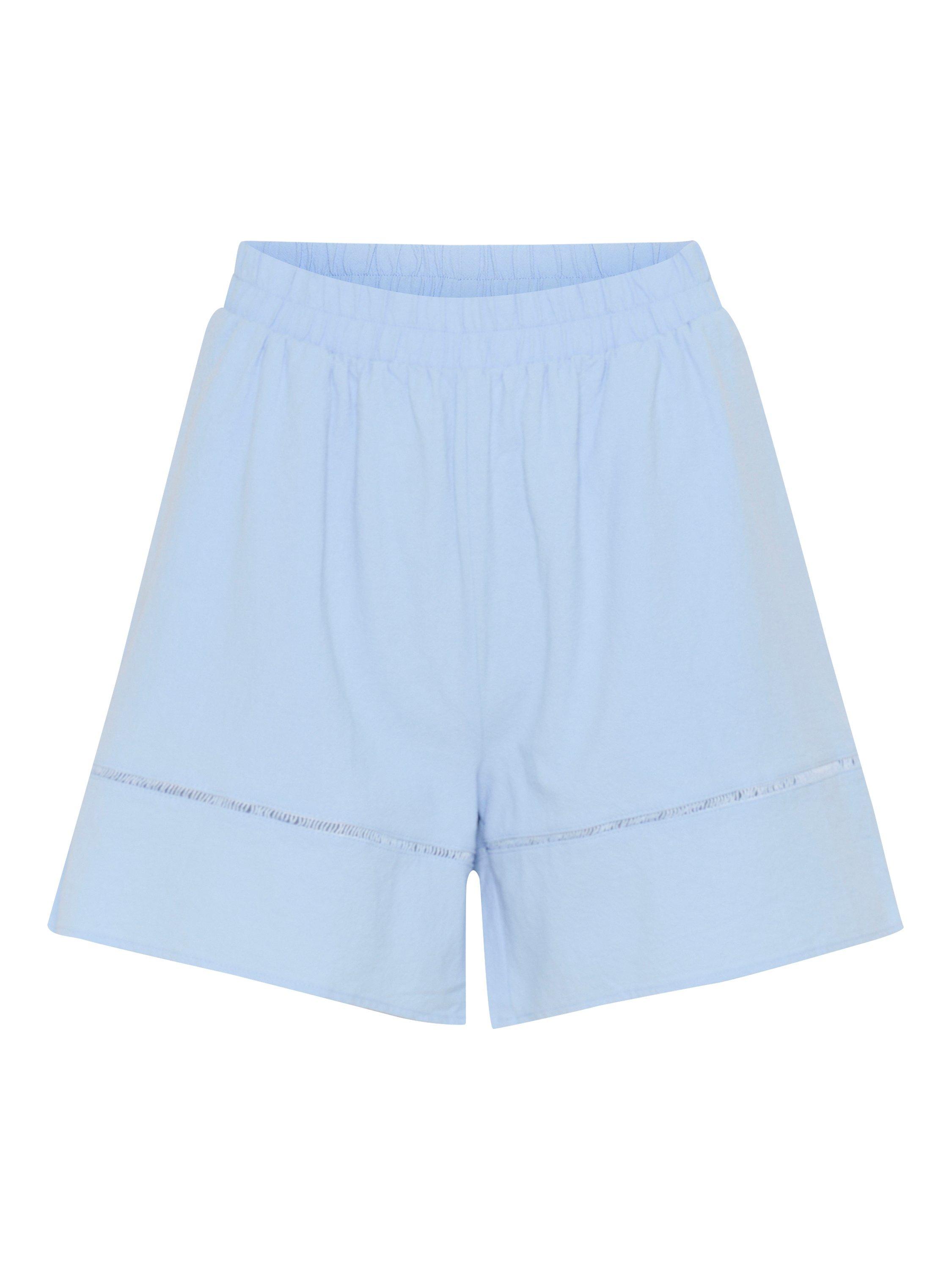 Product image 5 of 6, which shows Saint Tropez Kalinda Cotton High Waisted Shorts, Chambray Blue, XS