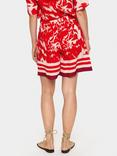 Saint Tropez Khloe Floral High Waisted Shorts, Red/Multi
