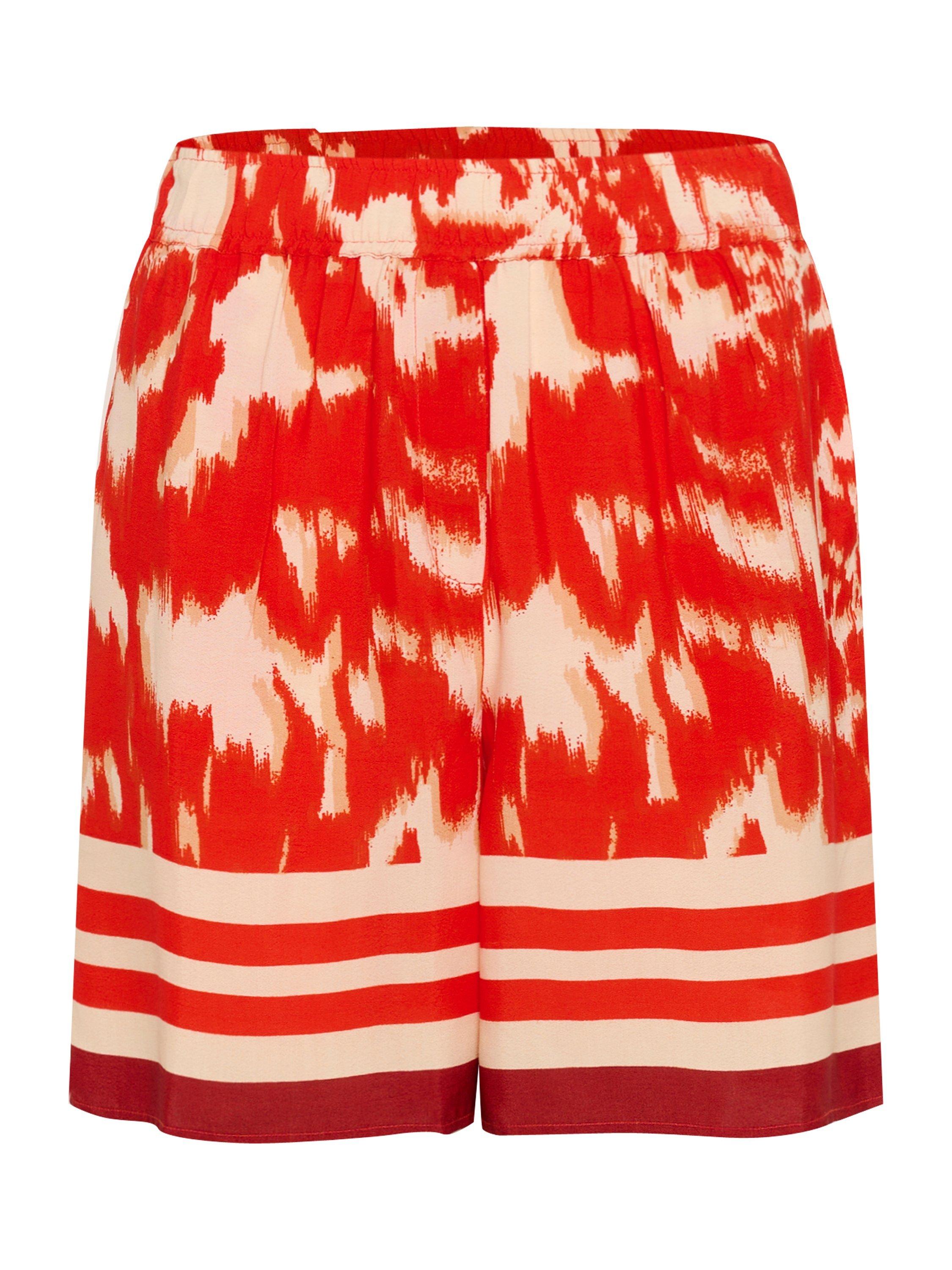 Product image 4 of 4, which shows Saint Tropez Khloe Floral High Waisted Shorts, Red/Multi, XS