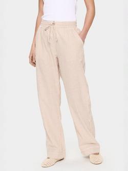 Saint Tropez Kira Stripe Trousers, Mid Brown, Mid Brown