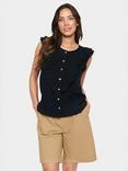 Saint Tropez Klaudia Frill Sleeve Shirt, Black