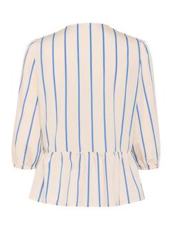 Saint Tropez Kotrina Stripe Tie Front Top, Campanula - view 2, Campanula
