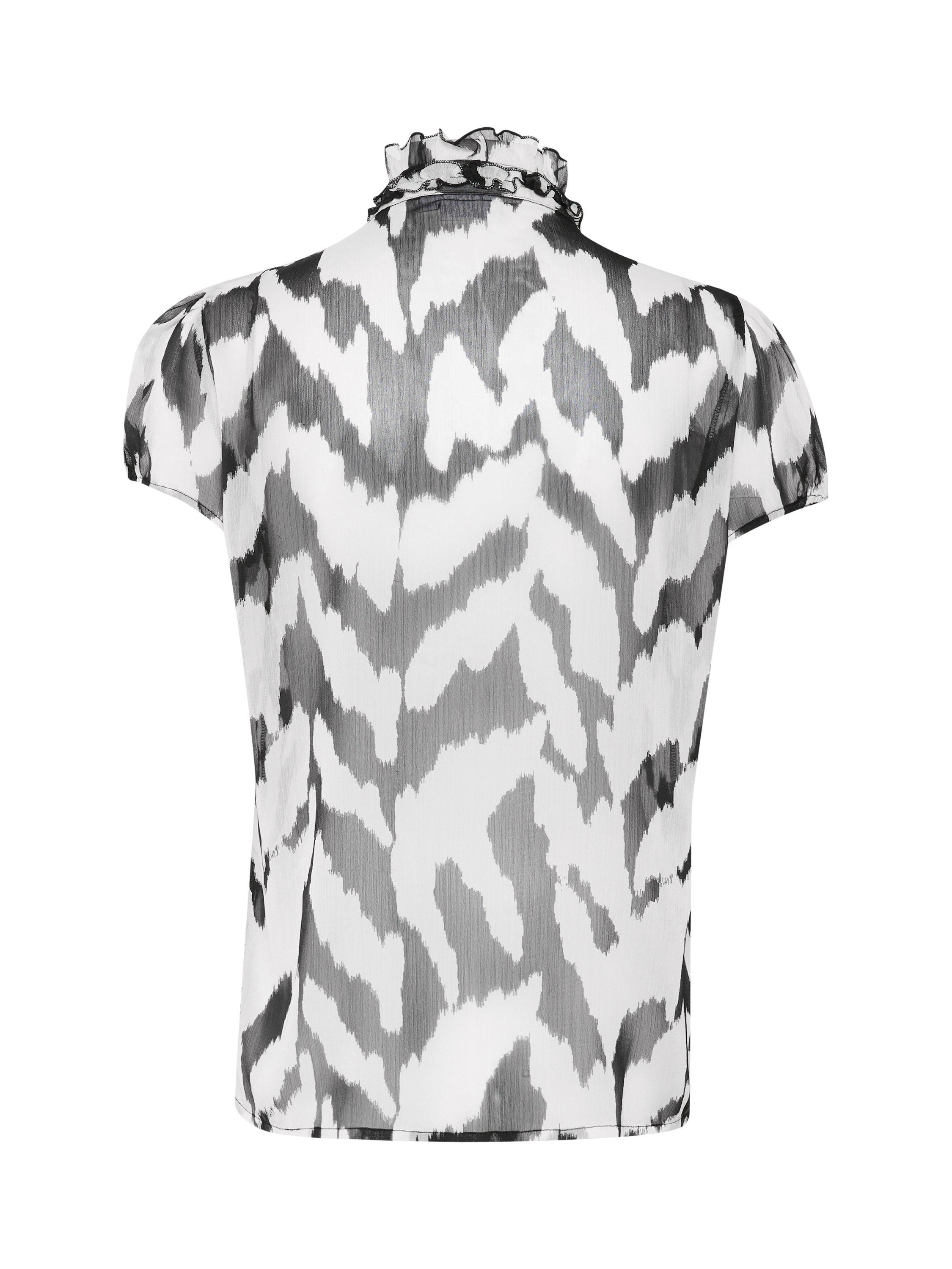 Product image 2 of 2, which shows Saint Tropez Lilja Monochrome Crinkle Short Sleeve Shirt, Black/White, XS